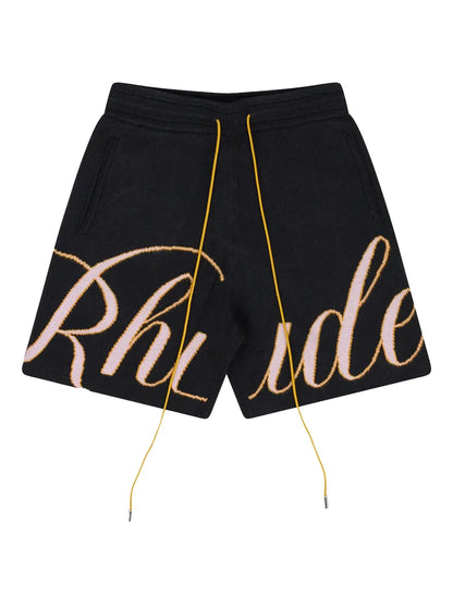 Knit script swim shorts