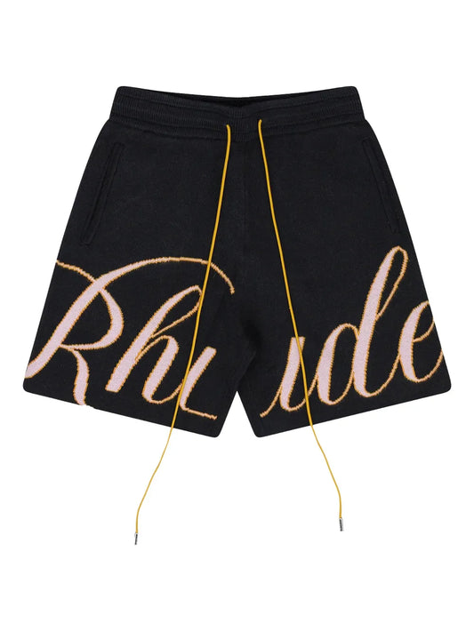 Knit script swim shorts